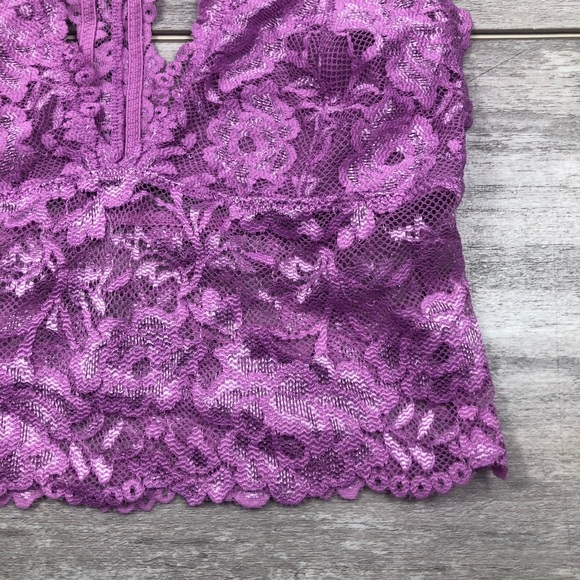 FREE PEOPLE pink lace v neck bralette - Picture 2 of 9